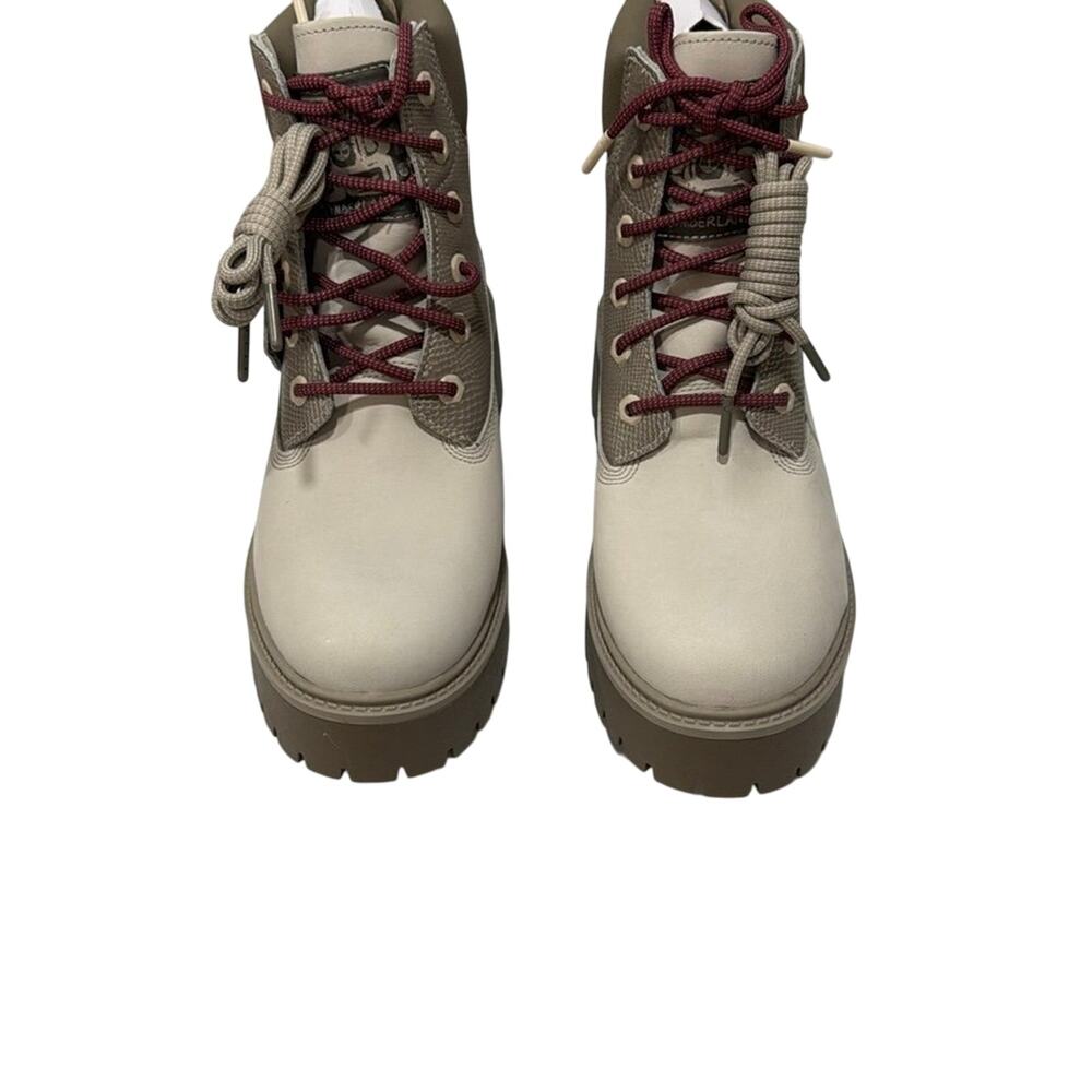 Timberland Stone Street Platform Hiker Boots -White Nubuck-Size: 9.5